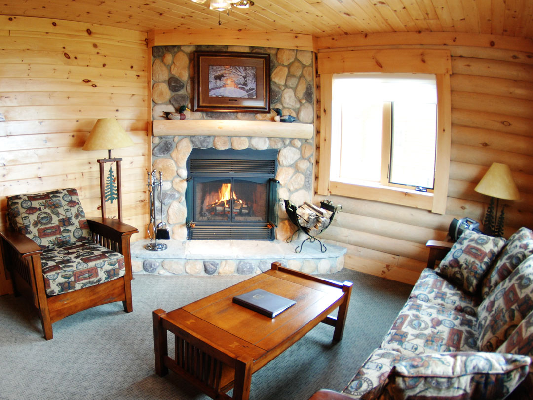 Fireplace in Every Cabin - North Haven Resort, Manitoba