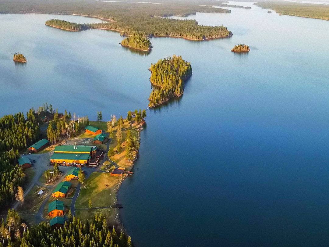 Aerial View of North Haven Resort on Utik Lake, MB