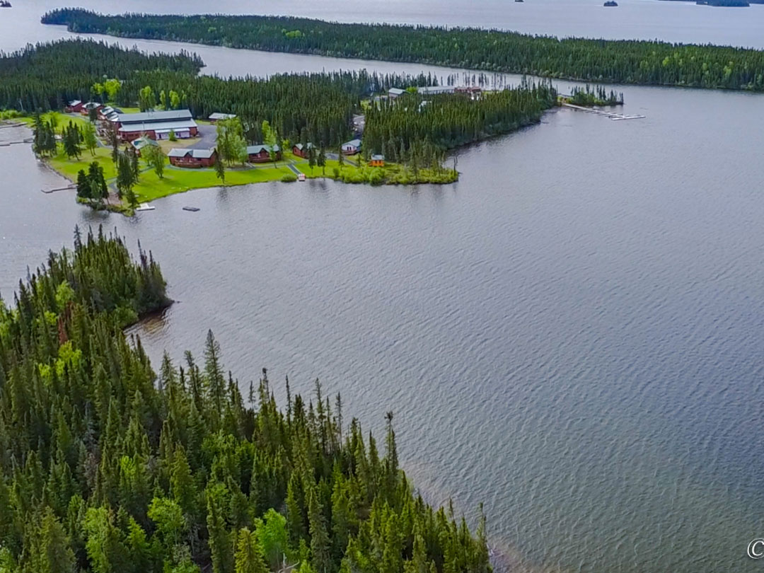 Aerial View of North Haven Resort & Utik Lake, Manitoba